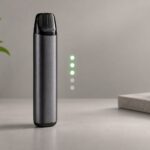 Vapeador sin marca junto a cinco puntos de nivel luminosos